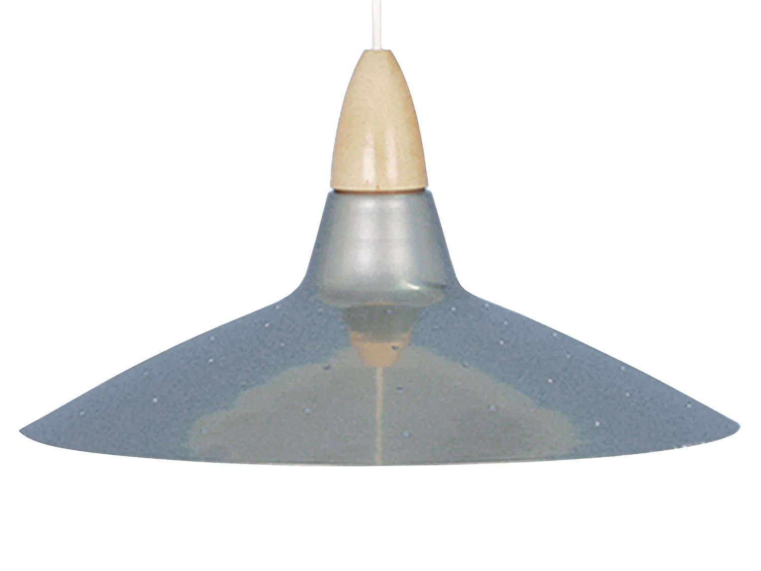 Lampadario a sospensione  legno metallo legno escura conico MATHIAS aluminio D'35cm
