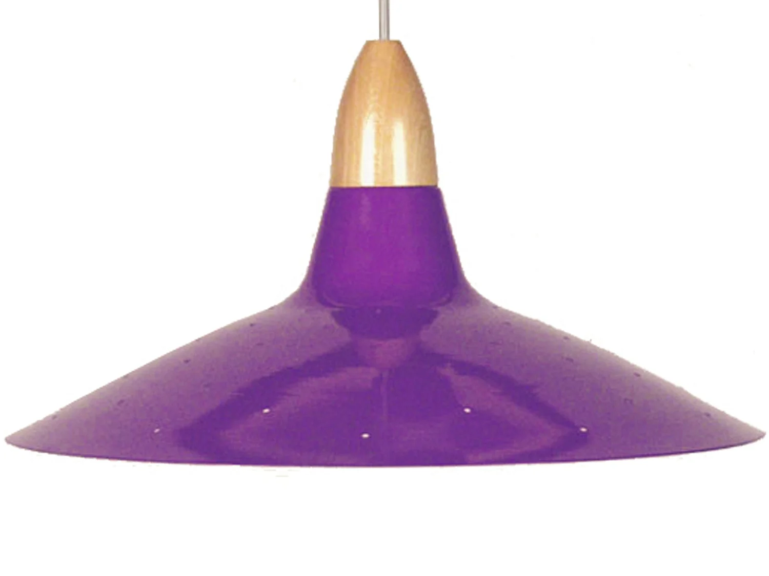 Lampadario a sospensione  legno metallo cone MATHIAS Viola   D'35cm