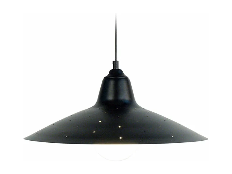 Suspension, dôme métal  noir 77 cm.