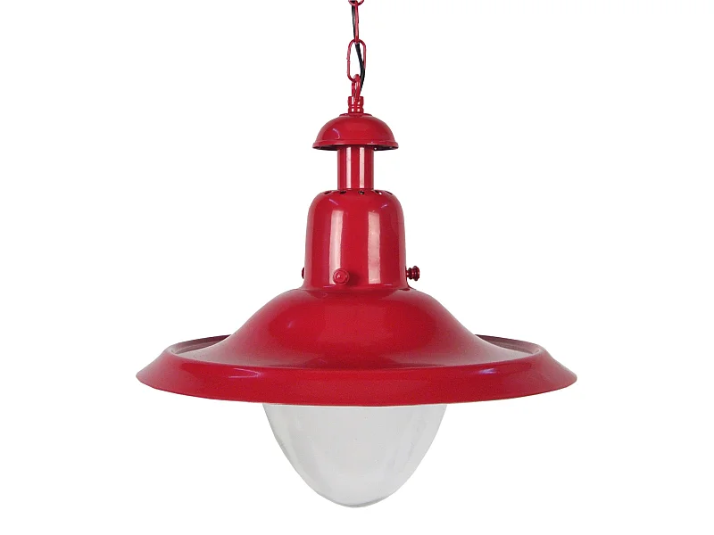 Suspensão TOSEL  MARINE B tecido conjunto laranja branco D38 x  H90  cm