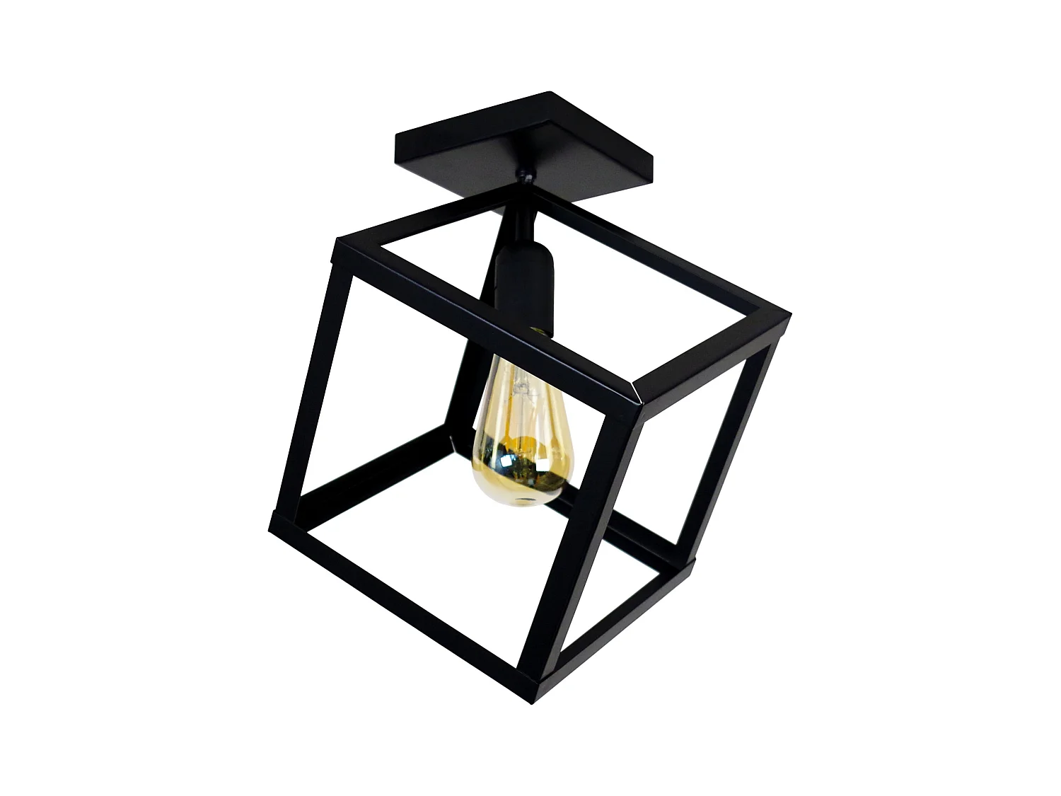 Plafón TOSEL ,metal,Negro ,A37xD35xP35 cm