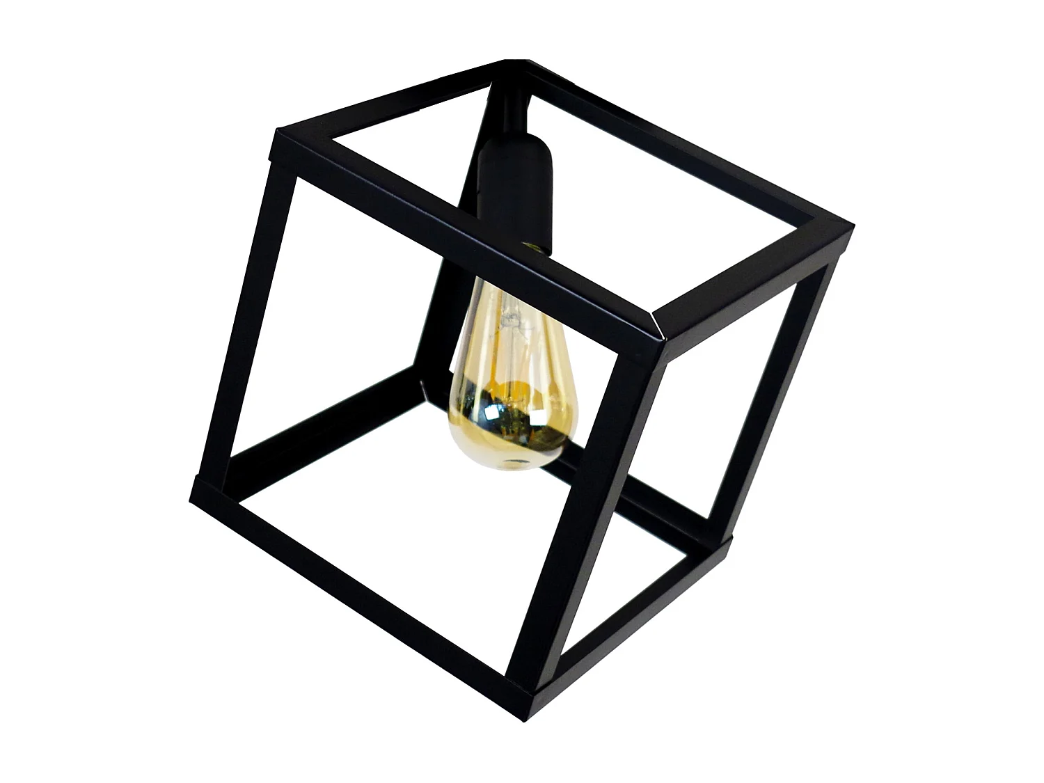 Plafón TOSEL ,metal,Negro ,A37xD35xP35 cm