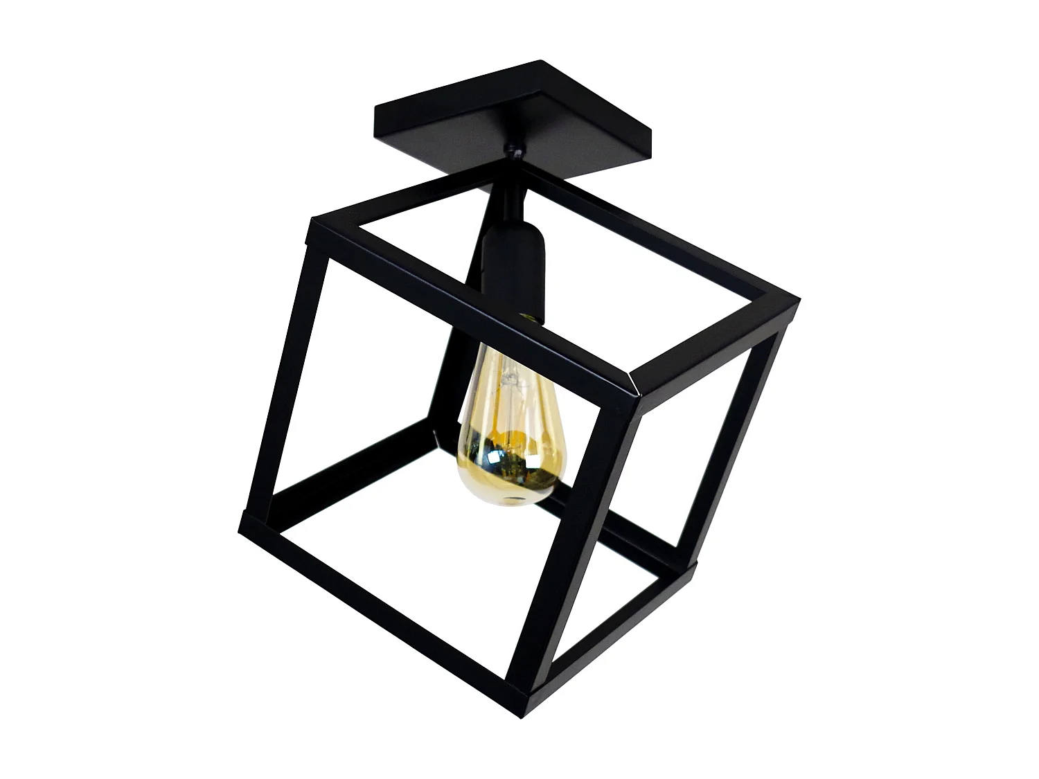 Plafonier TOSEL HEXAÈDRE A metal geométrico preto D35 x  H37  cm