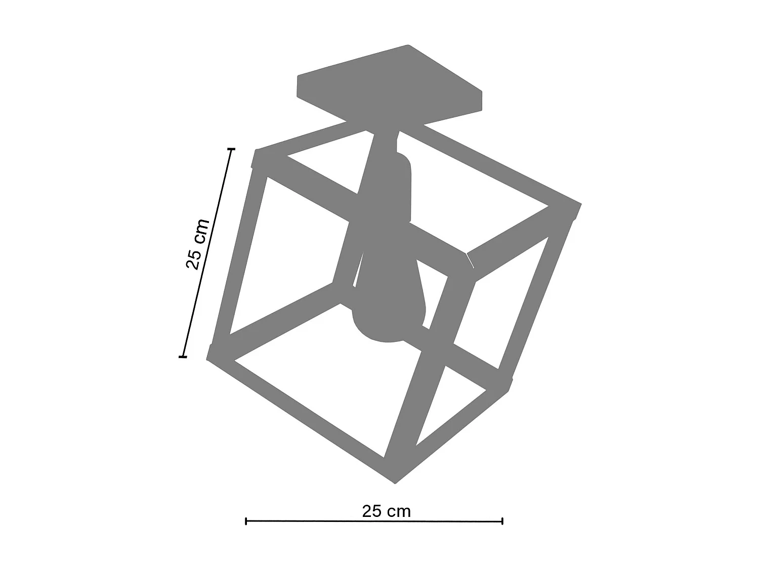 Plafonier TOSEL HEXAÈDRE A metal geométrico preto D35 x  H37  cm