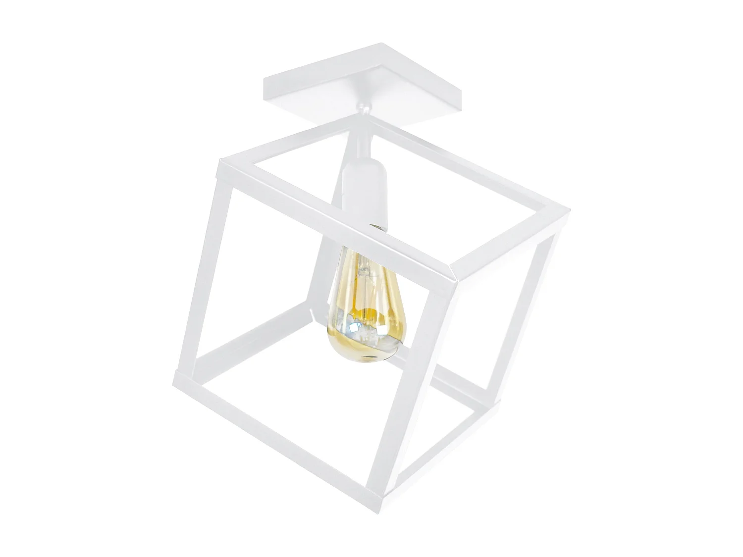 Plafonier TOSEL HEXAÈDRE A metal geométrico branqueado D35 x  H37  cm