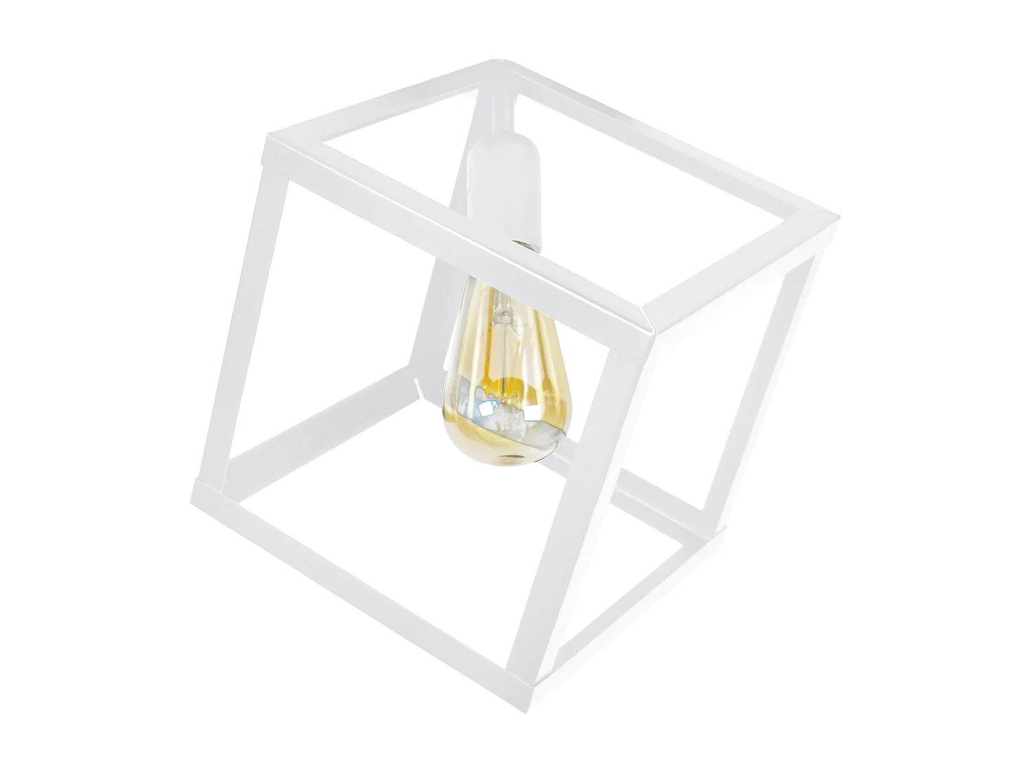 Plafonier TOSEL HEXAÈDRE A metal geométrico branqueado D35 x  H37  cm