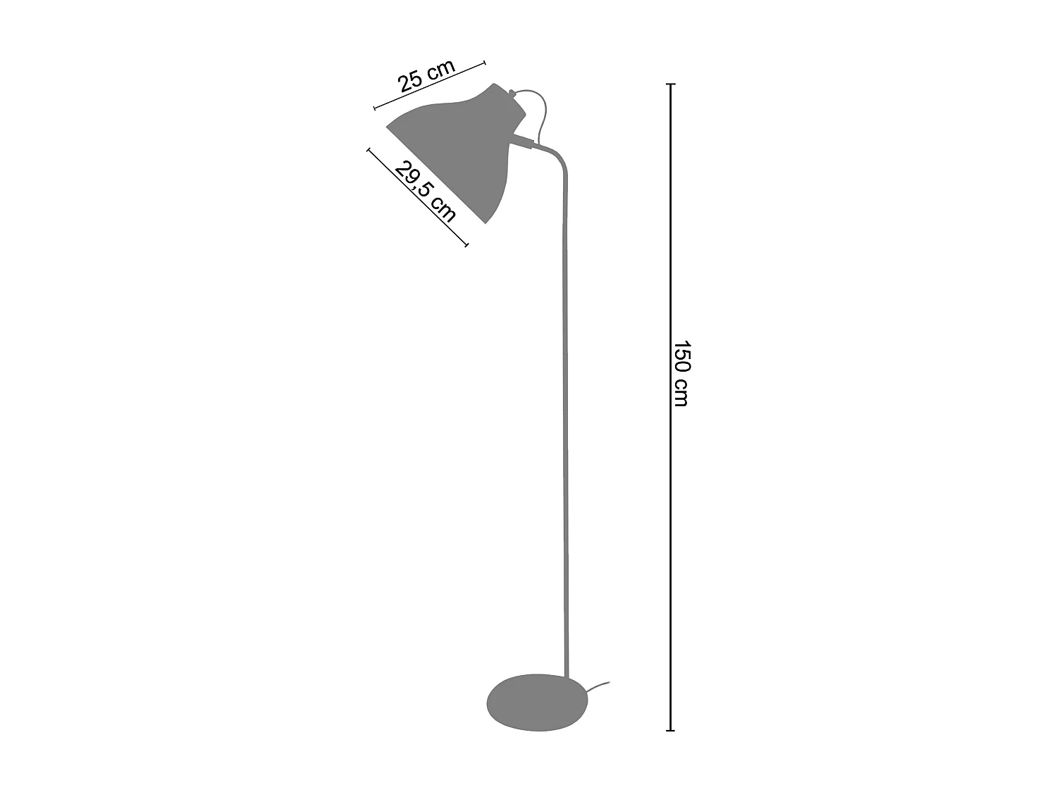 Lampadaire de Bureau TOSEL ,métal,Blanc  ,H150xD29xP40cm