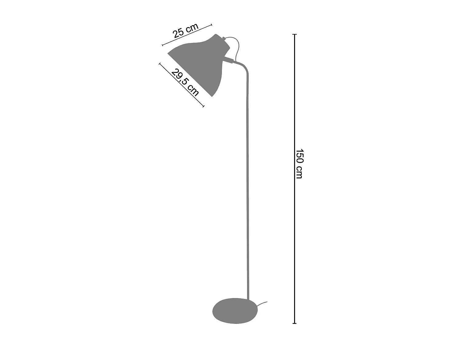 Lampada da terra metallo arco articolato TOSELIA bianco  D29,5 cm