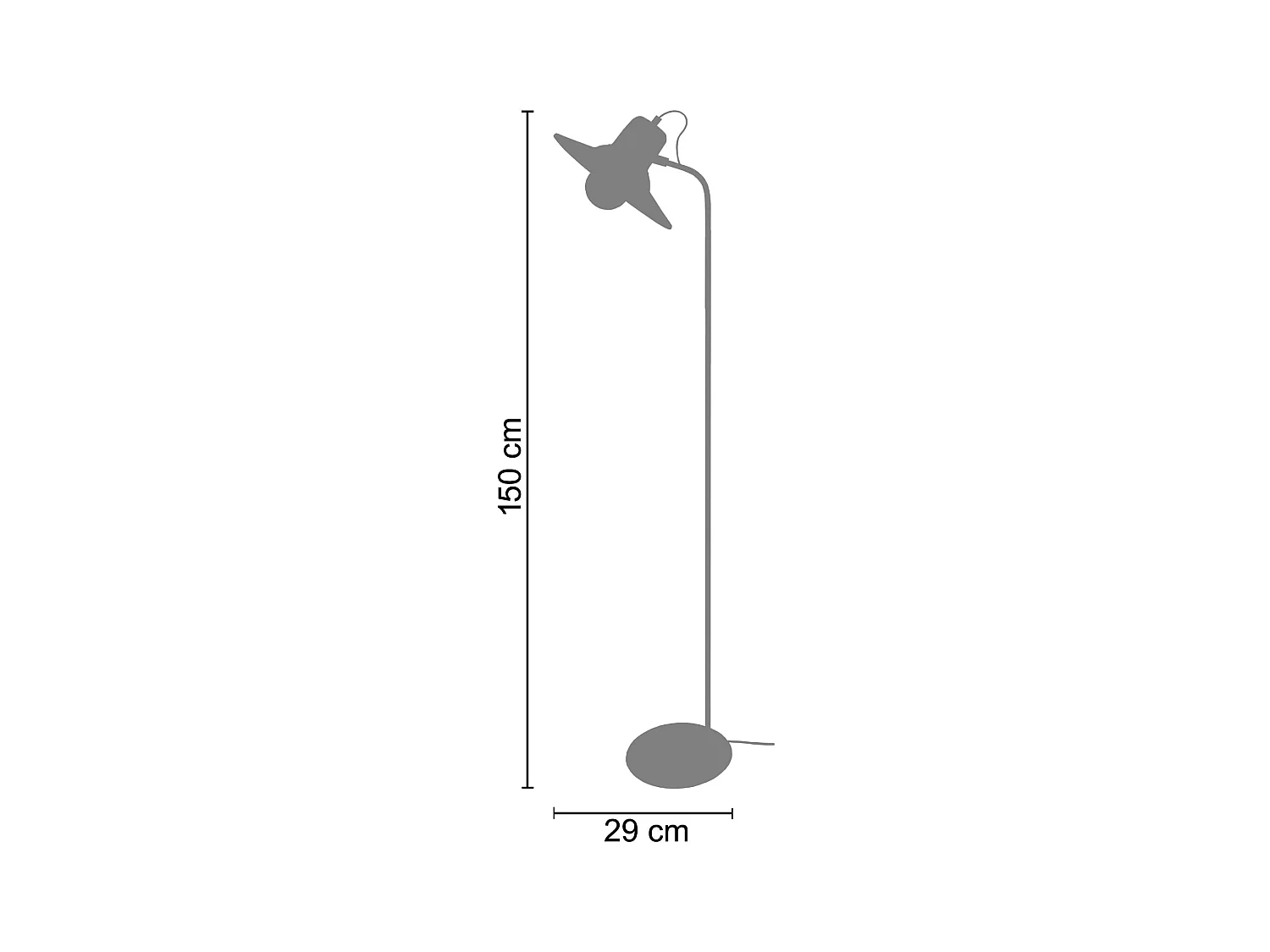 Lámpara para Escritorio TOSEL ,metal,Negro , A 150xD29xP29cm