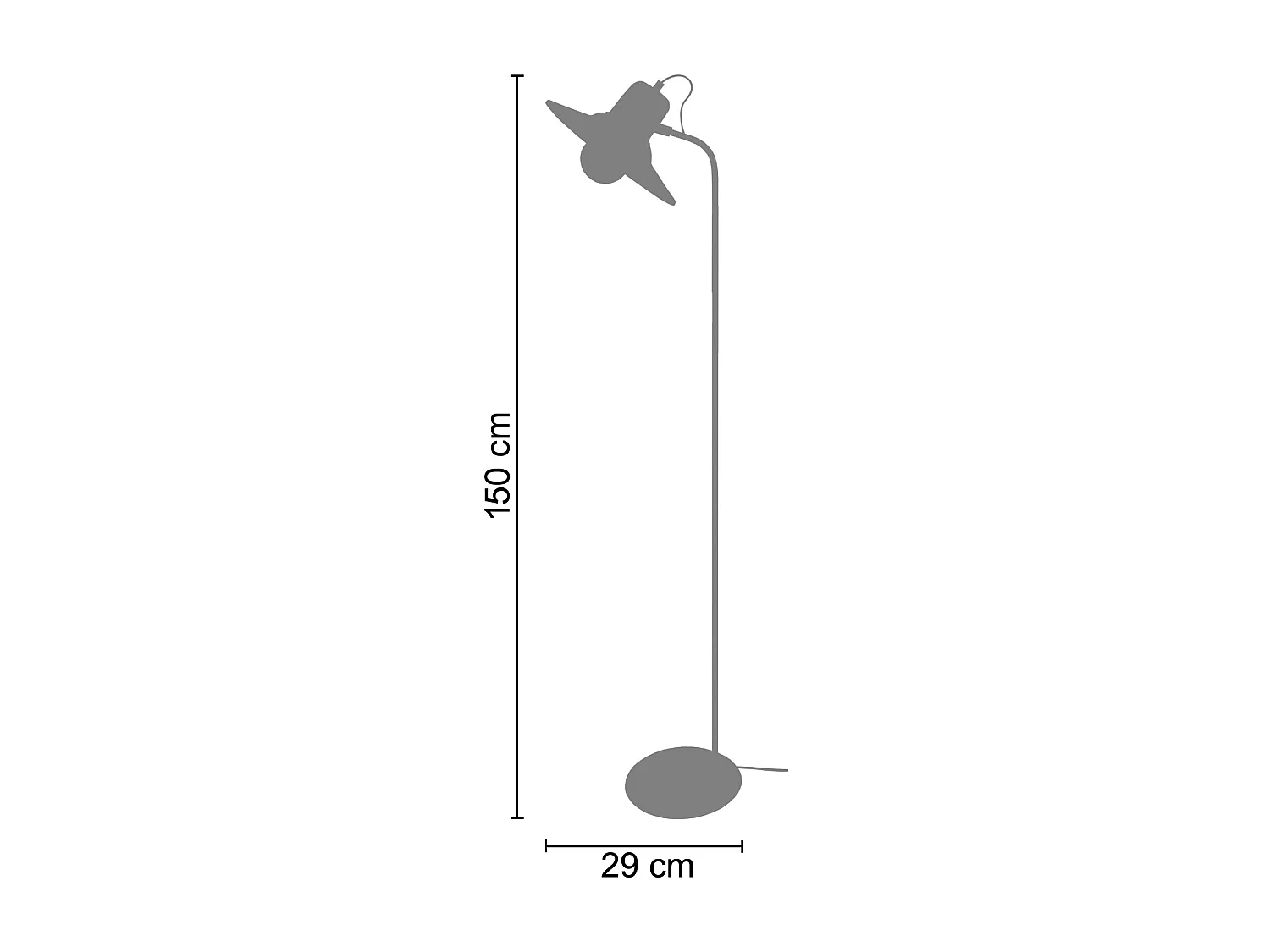 Candeeiro de Pé TOSEL MENTON tecido certo bis D45 x  H150  cm