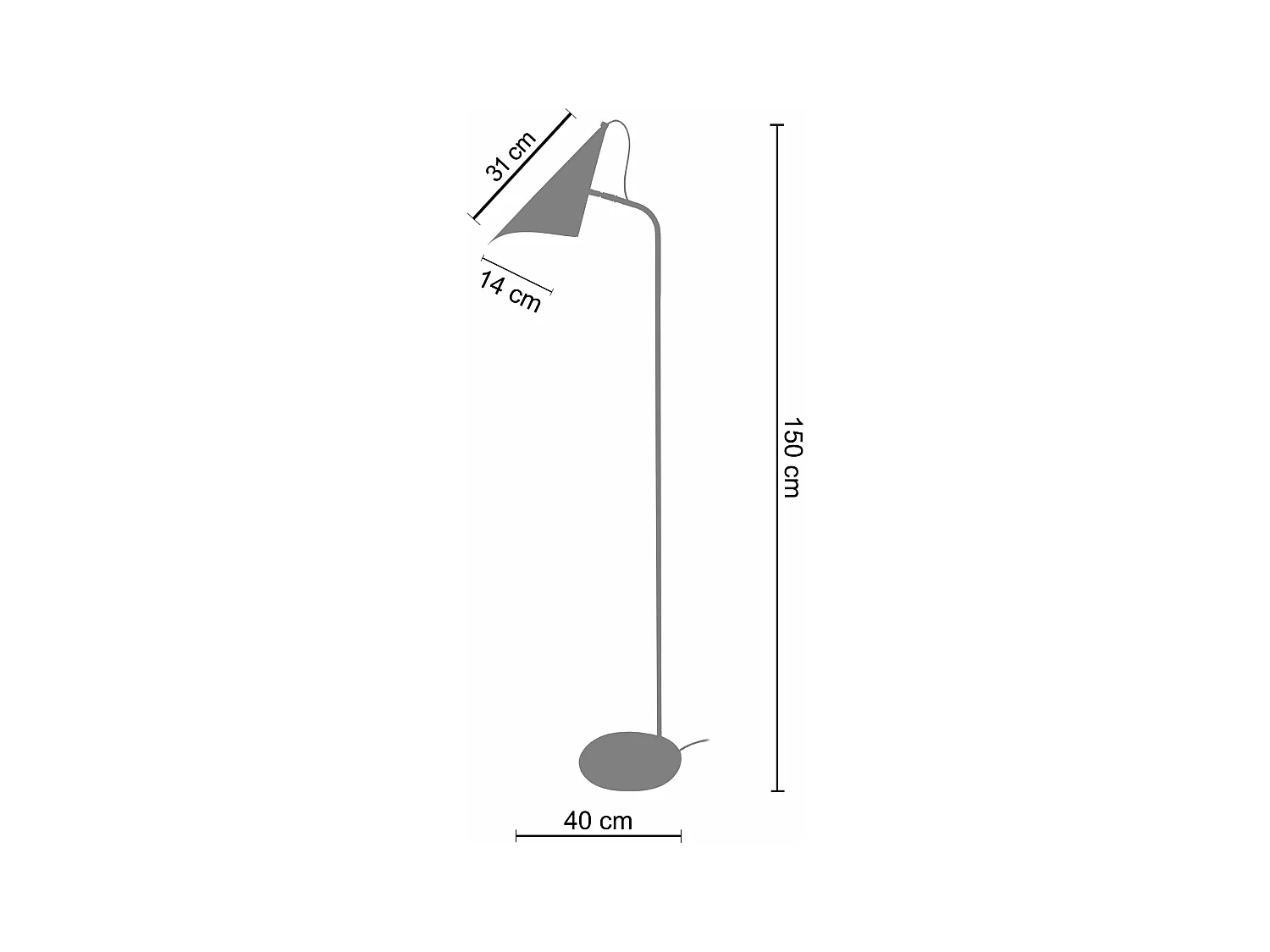 Candeeiro de Pé TOSEL GERI tecido articulado cru D40 x  H170  cm