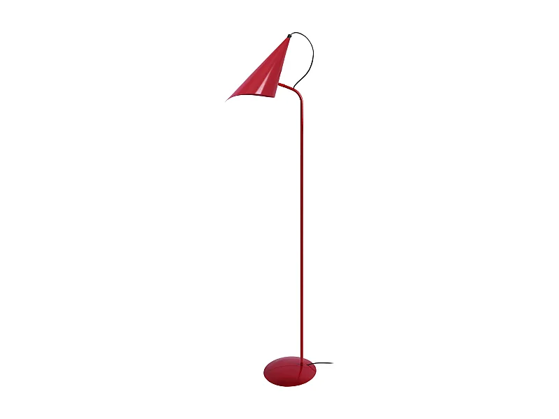 Lampadaire articulé, métal  rouge 150 cm.