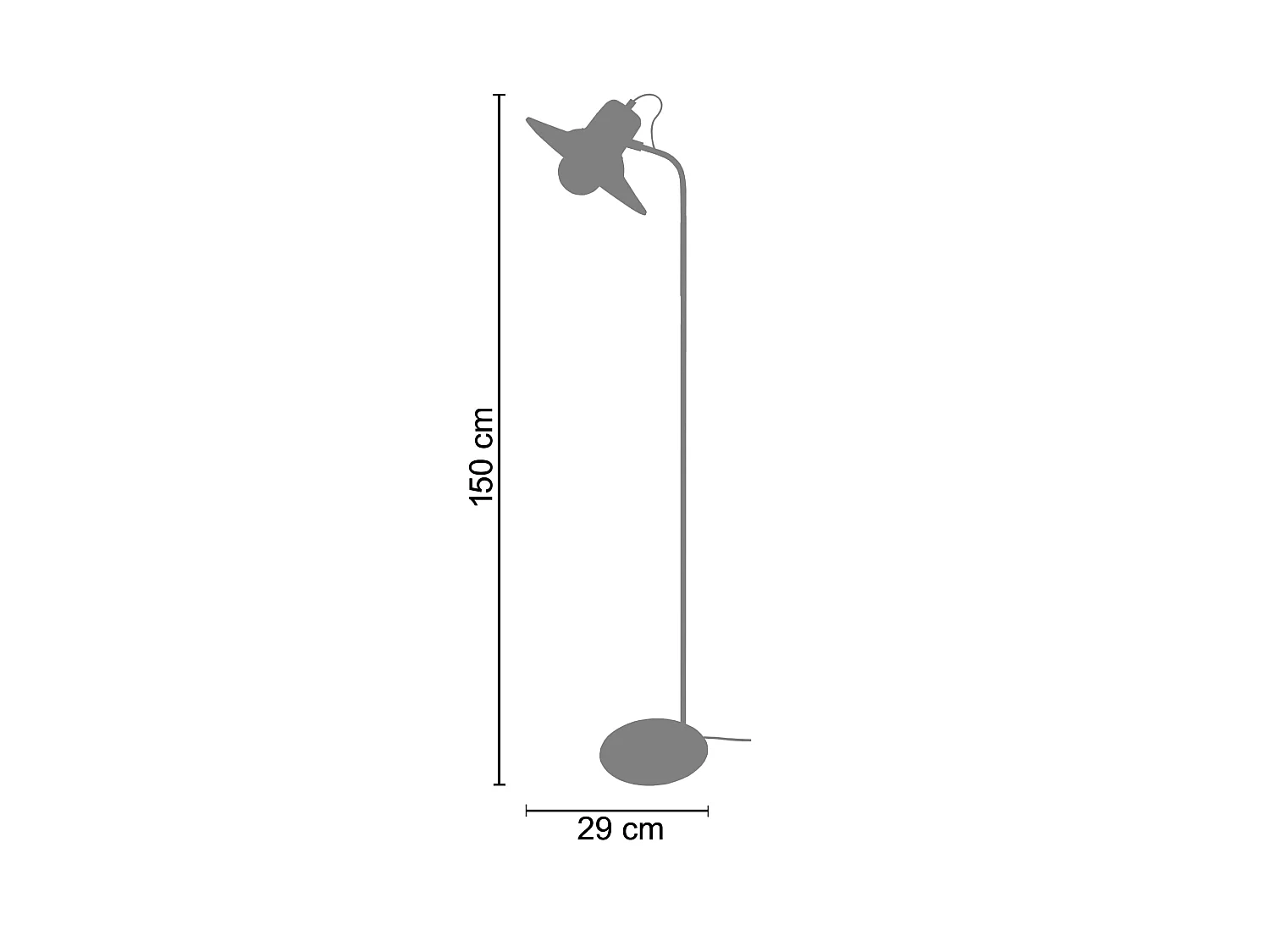 Lampadaire de Bureau TOSEL , métal, Violet , H150xD29xP29cm