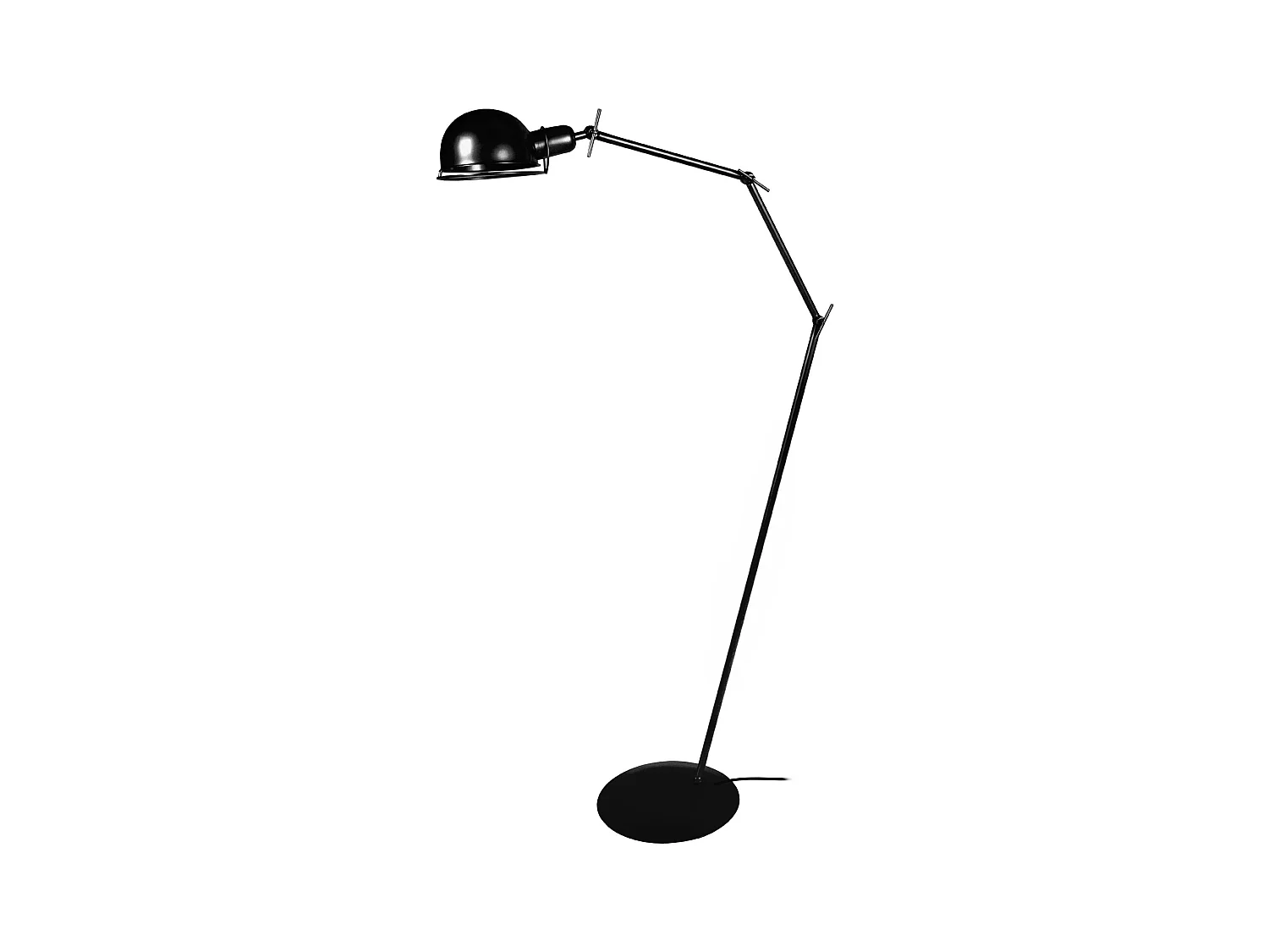 Lampadaire de Bureau TOSEL ,métal,Noir ,H200xD50xP50cm