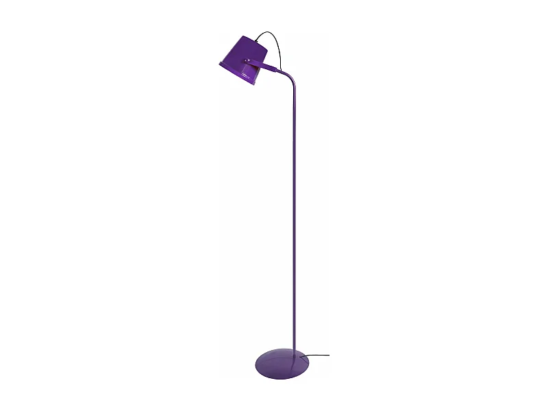 Lampadaire , articulé métal  violet 150 cm.