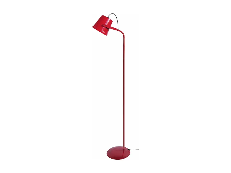 Lampadaire , articulé métal  rouge 150 cm.