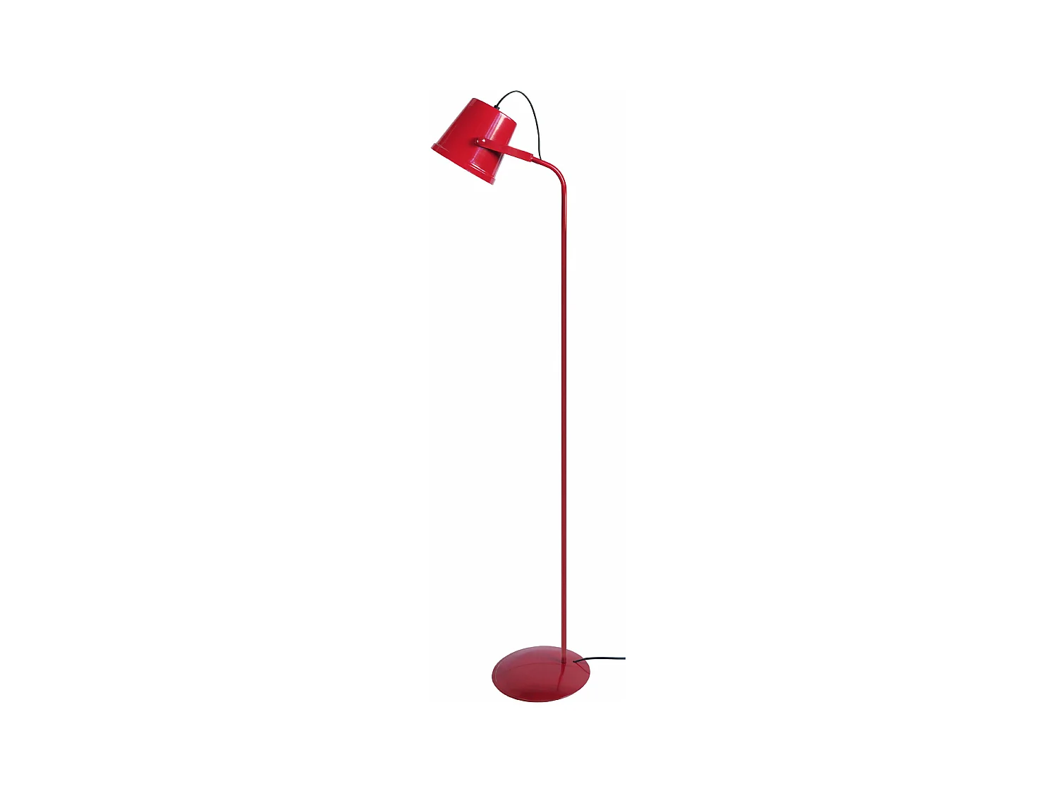 Lampadaire , articulé métal  rouge 150 cm.