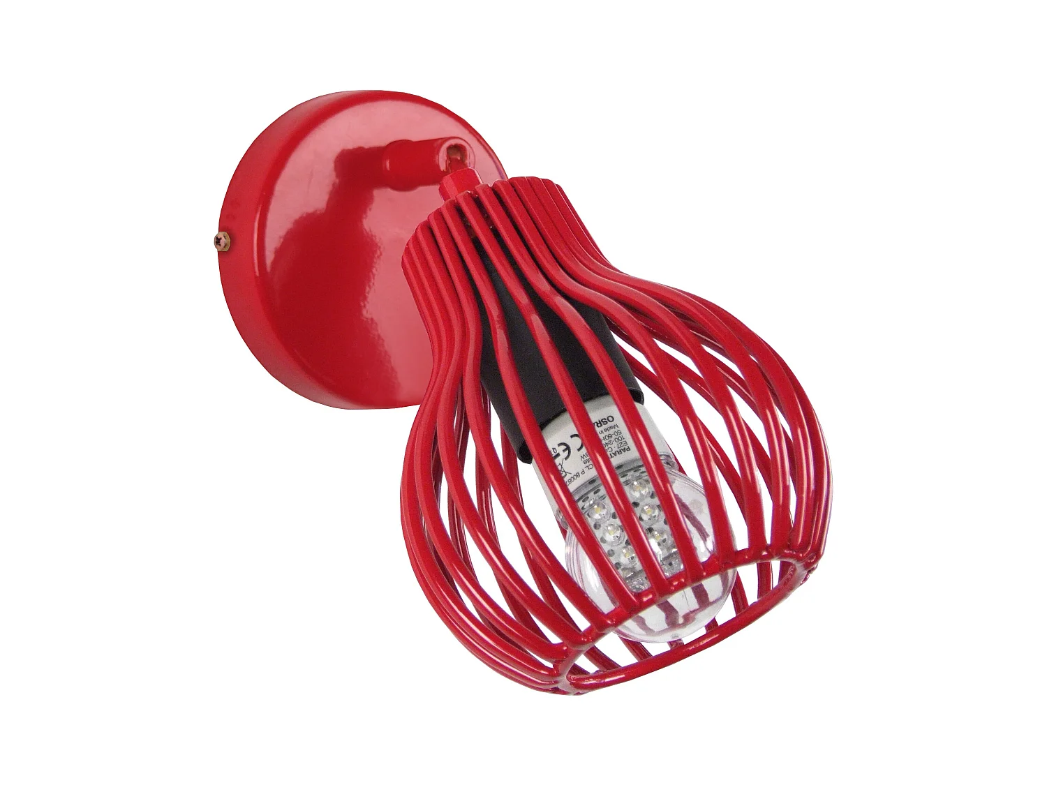 Applique TOSEL ,métal,Rouge ,H20xD11xP17cm