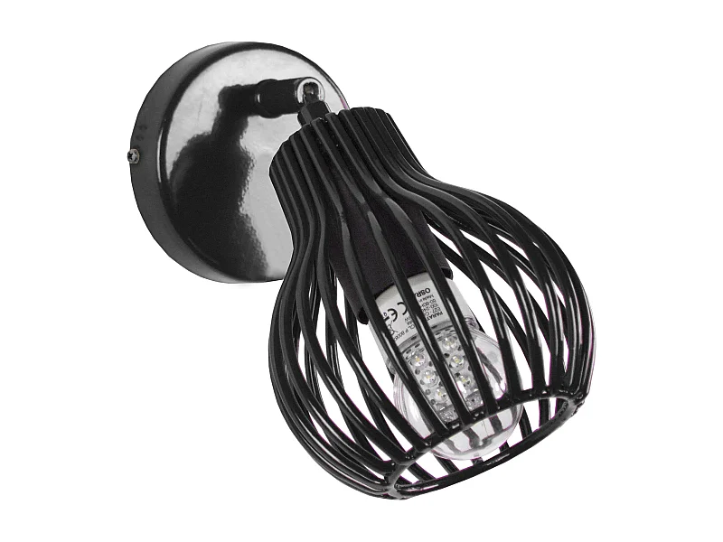 Applique TOSEL ,métal,Noir ,H20xD11xP17 cm