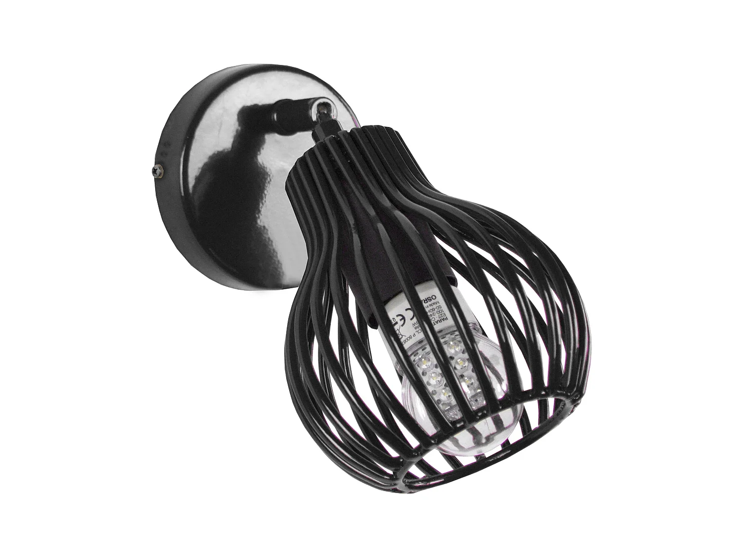 Aplique TOSEL ,metal,Negro ,A20xD11xP17cm