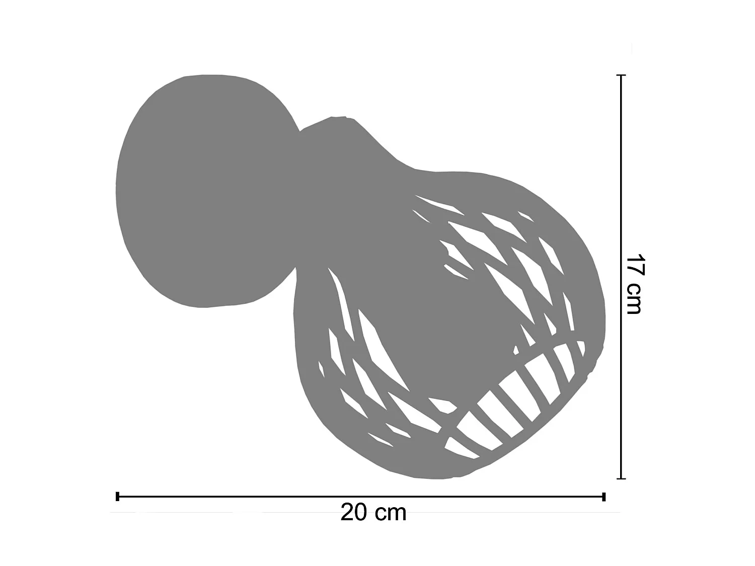 Aplique TOSEL ,metal,Negro ,A20xD11xP17cm