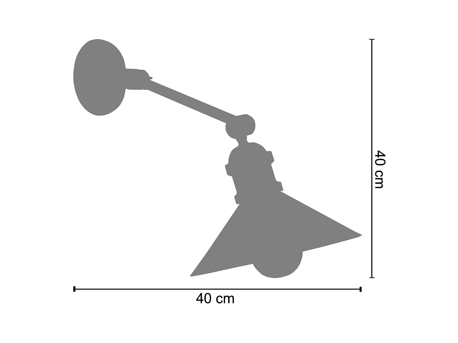 Aplique TOSEL OLDHAM B metal articulado cinza D40 x  H40  cm
