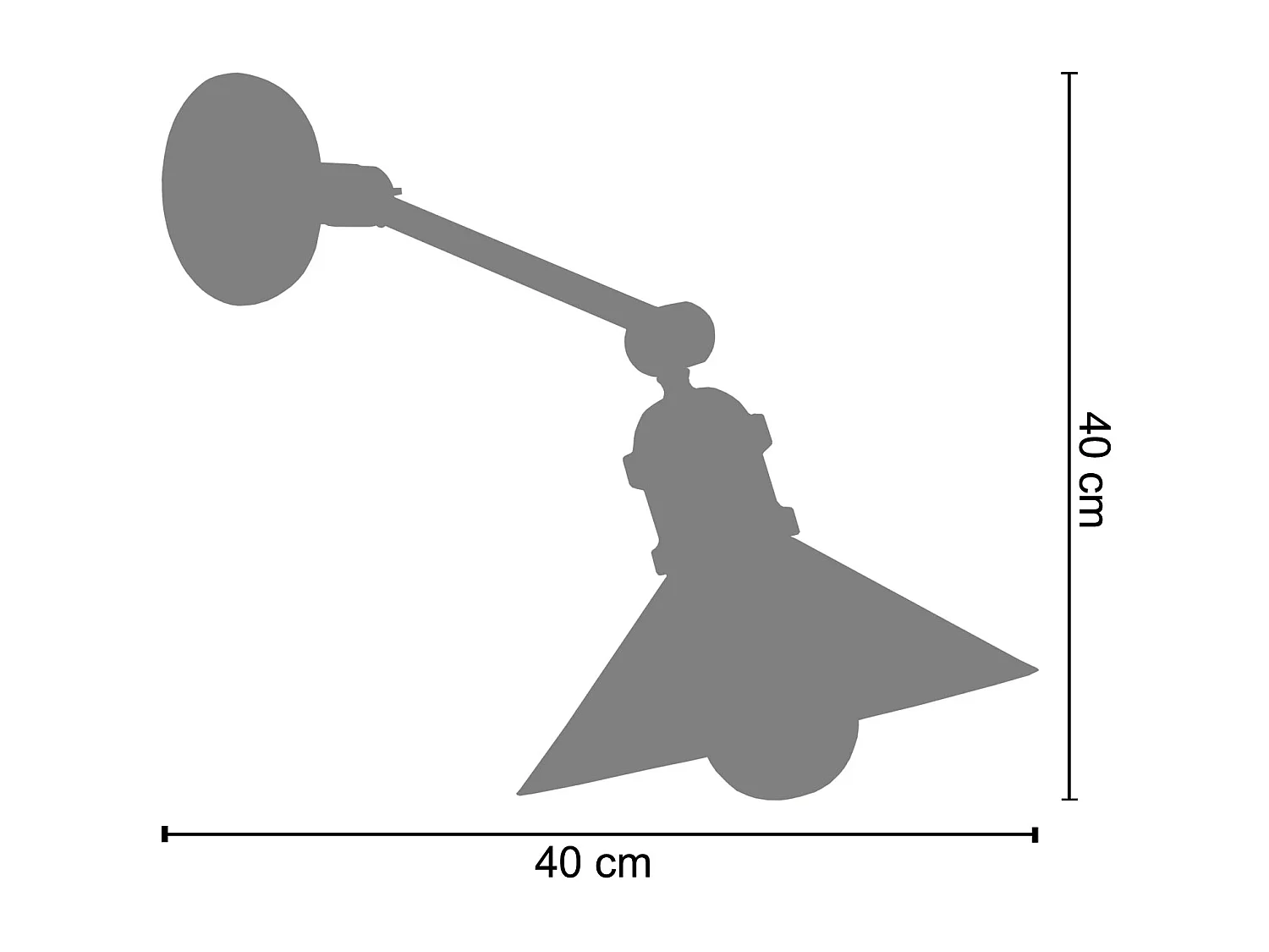 Aplique TOSEL OLDHAM B metal articulado cinza D40 x  H40  cm