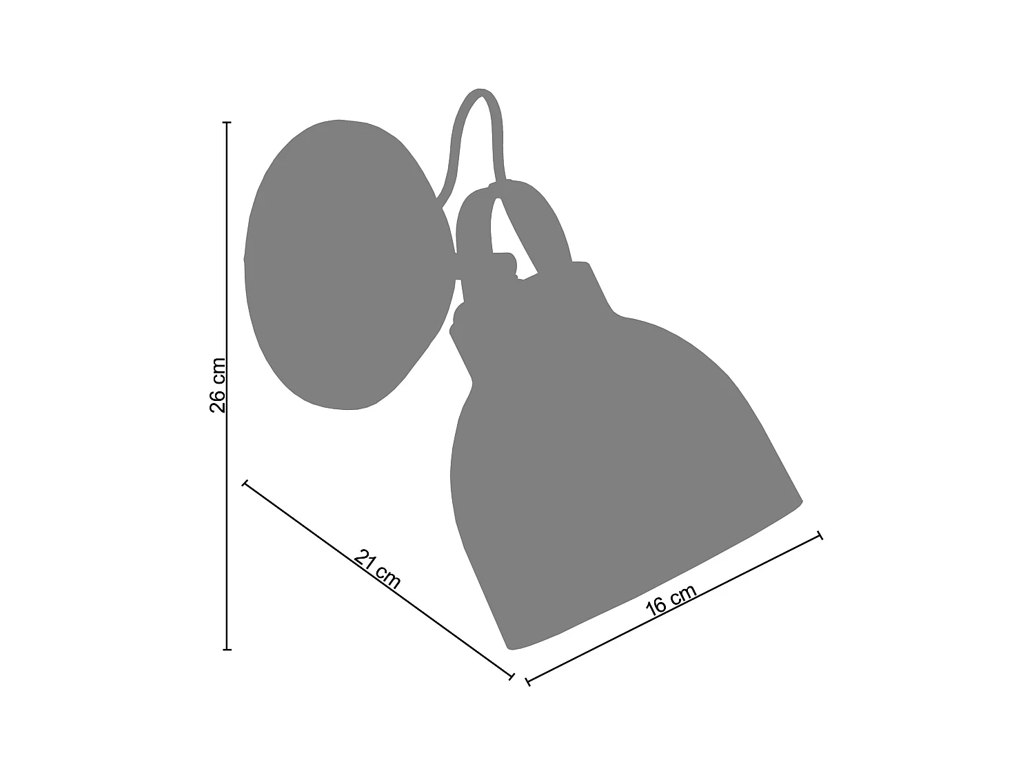 Aplique TOSEL CARLSON metal articulado cinza D15 x  H13  cm