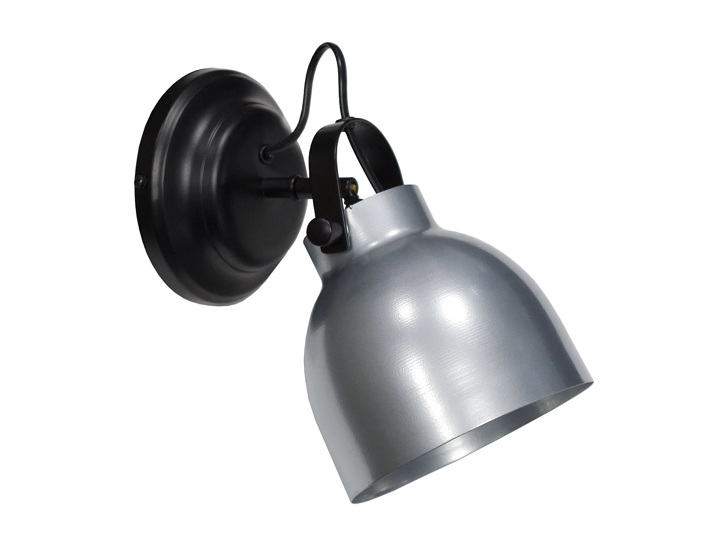 Aplique TOSEL CARLSON metal articulado cinza D15 x  H13  cm