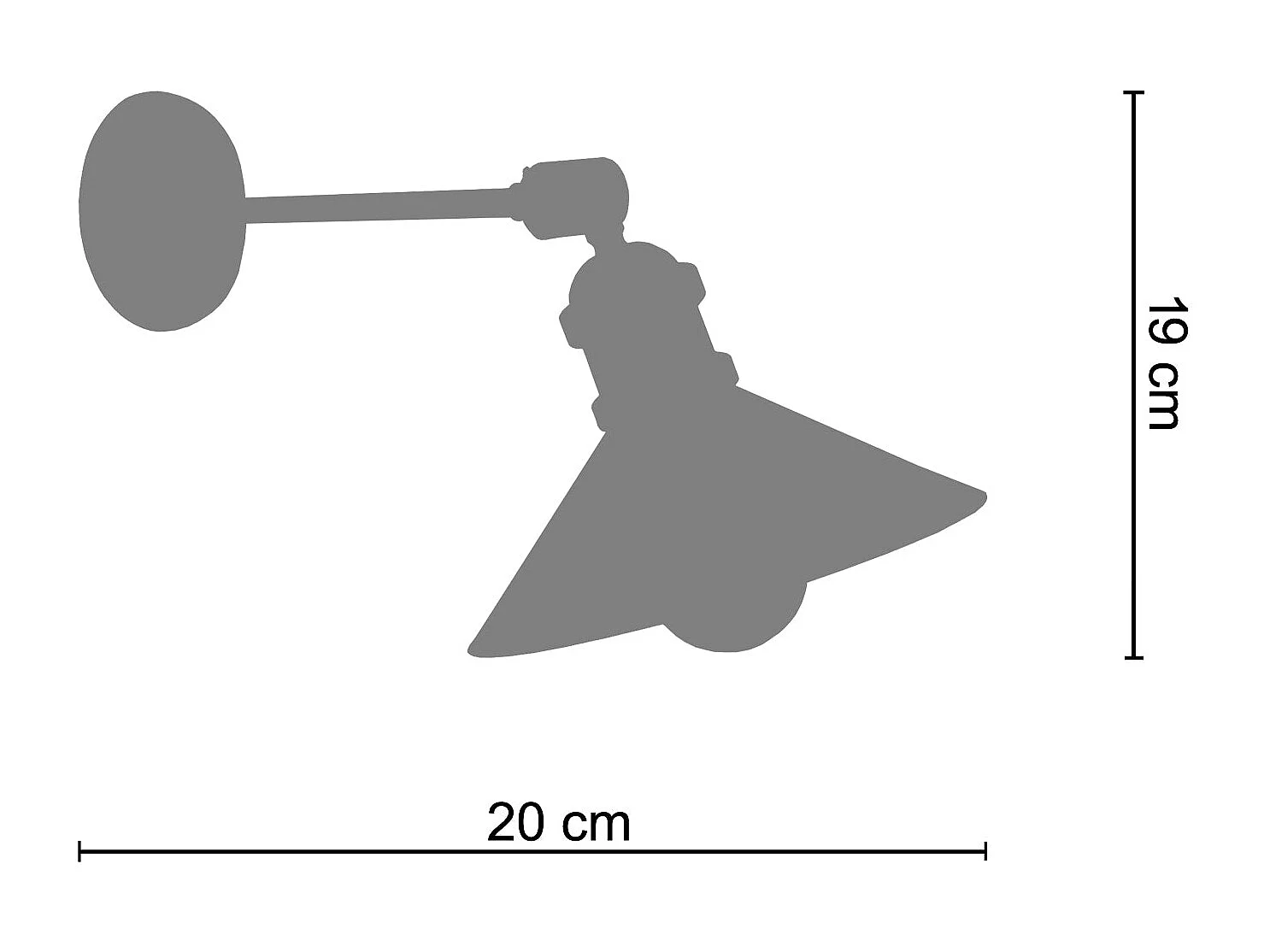 Aplique TOSEL ,metal,Aluminio ,A19xD20xP37cm