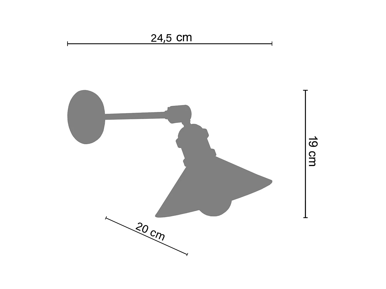 Aplique TOSEL OLDHAM A metal articulado antracite D37 x  H19  cm