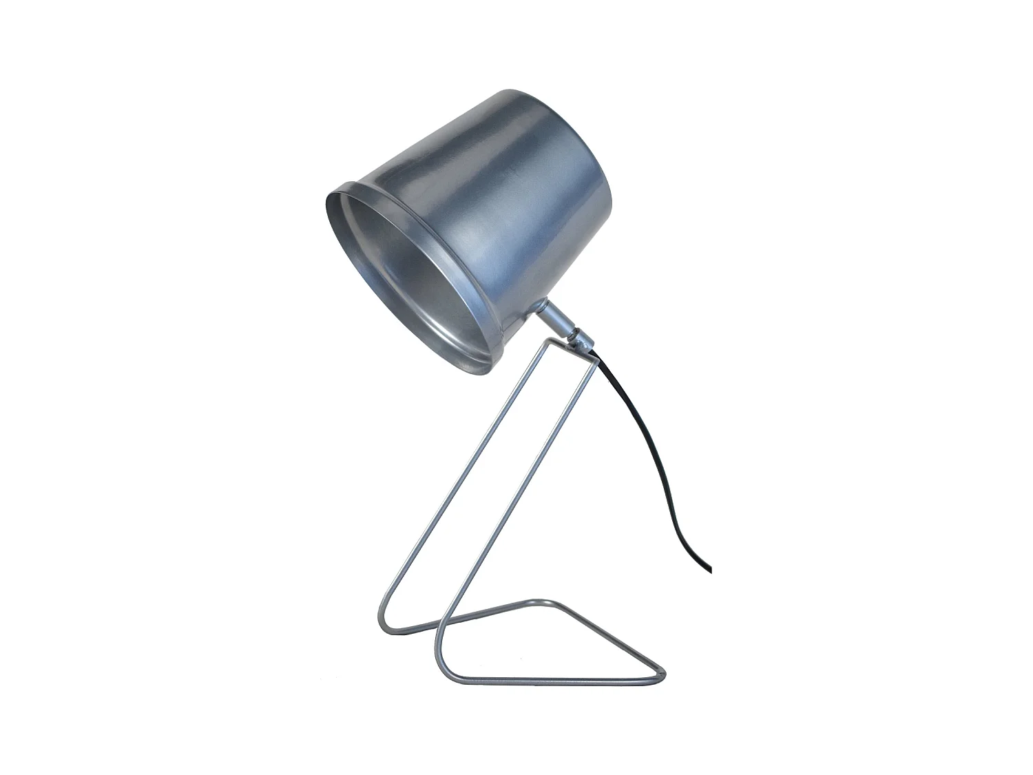 Lampe de bureau conique métal  aluminium 38 cm.