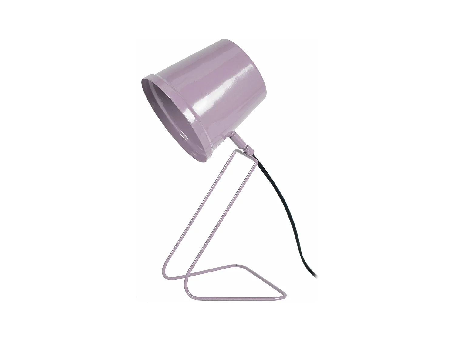 Lampe de bureau conique métal  mauve 38 cm.