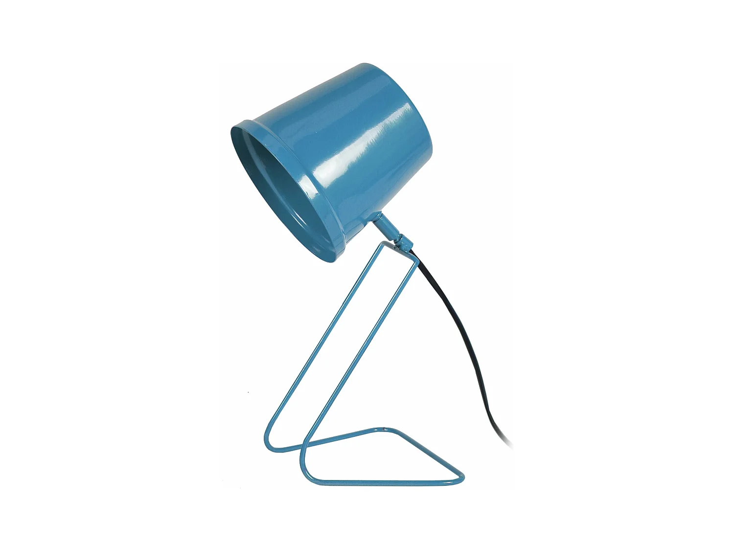 Lampe de bureau conique métal  bleu gris 38 cm.