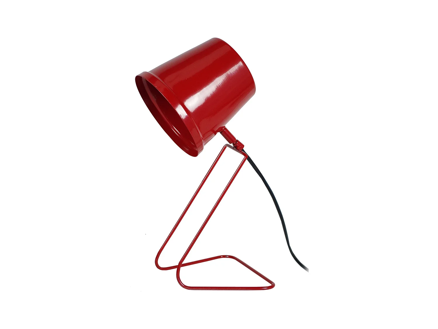 Lampe de bureau conique métal  rouge 38 cm.