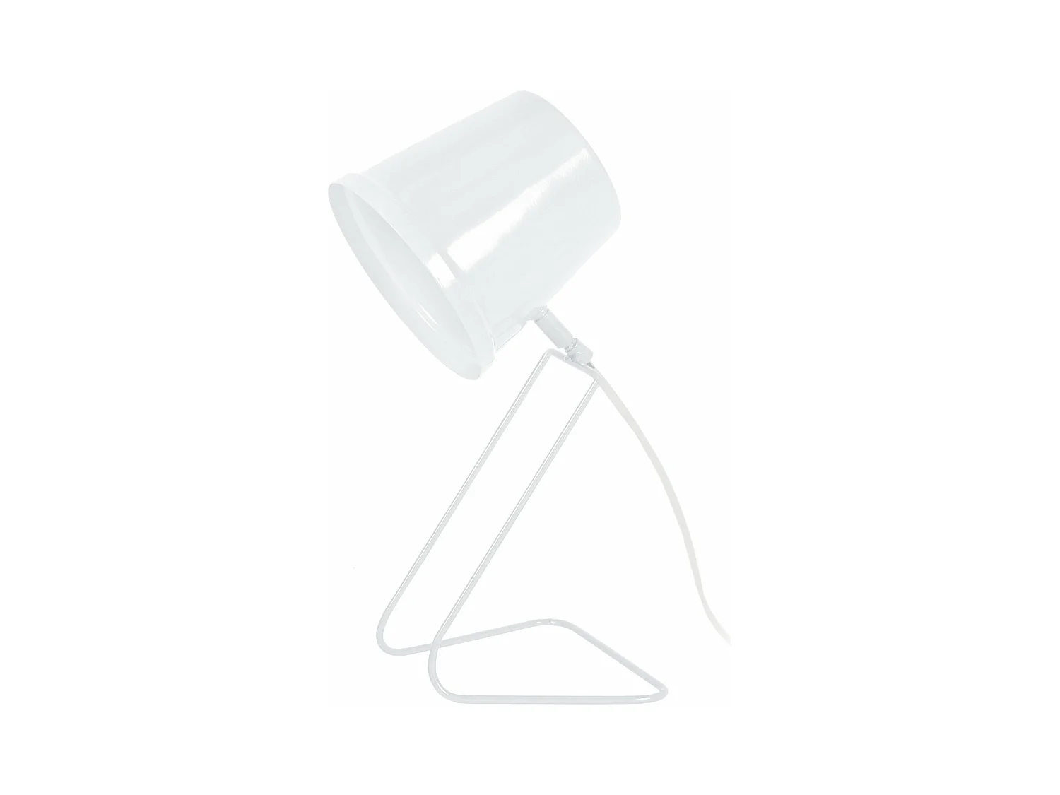 Lampe de bureau conique métal  ivoire 38 cm.