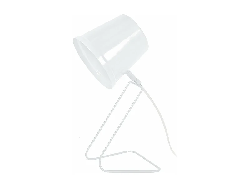 Lampe de bureau conique métal  ivoire 38 cm.