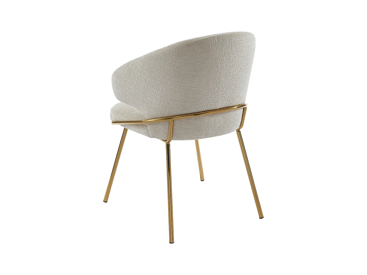 Lot de 2 chaises en tissu et métal doré - Beige - LUXIVA de Pascal Morabito