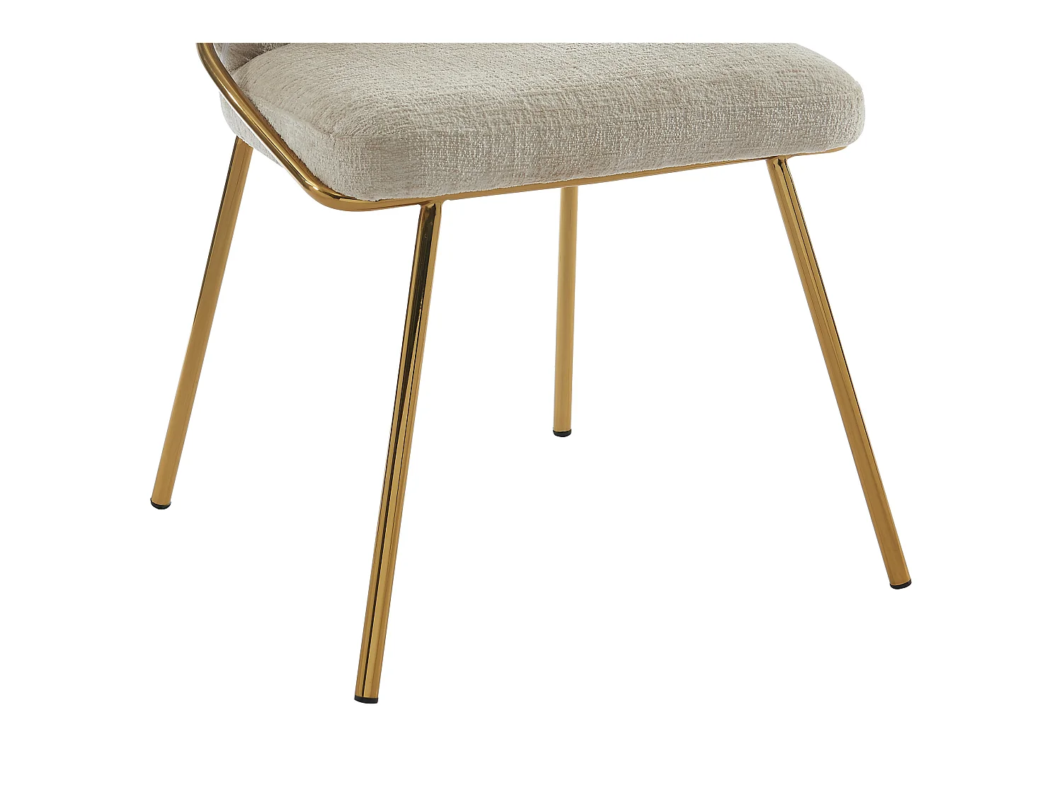 Sedia in Tessuto e Metallo Dorato Beige - Lotto di 2 - LUXIVA