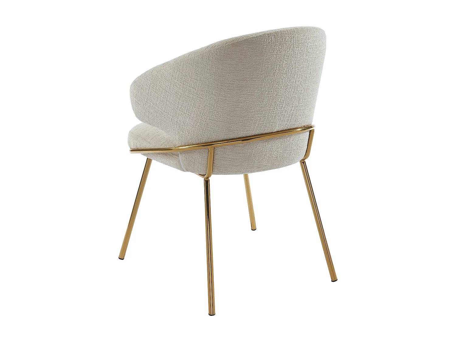 Lot de 2 chaises en tissu et métal doré - Beige - LUXIVA de Pascal Morabito