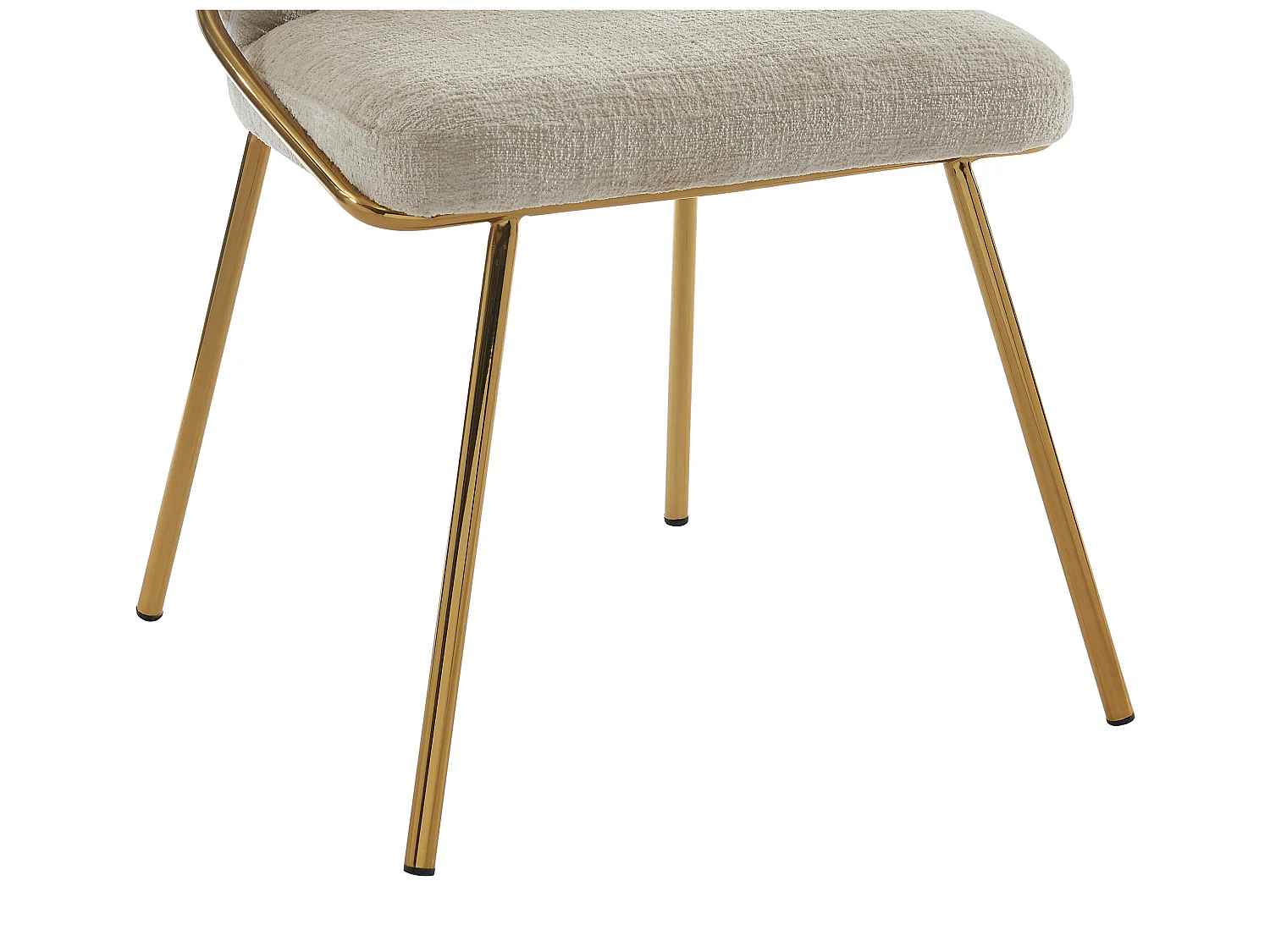 Lot de 2 chaises en tissu et métal doré - Beige - LUXIVA de Pascal Morabito
