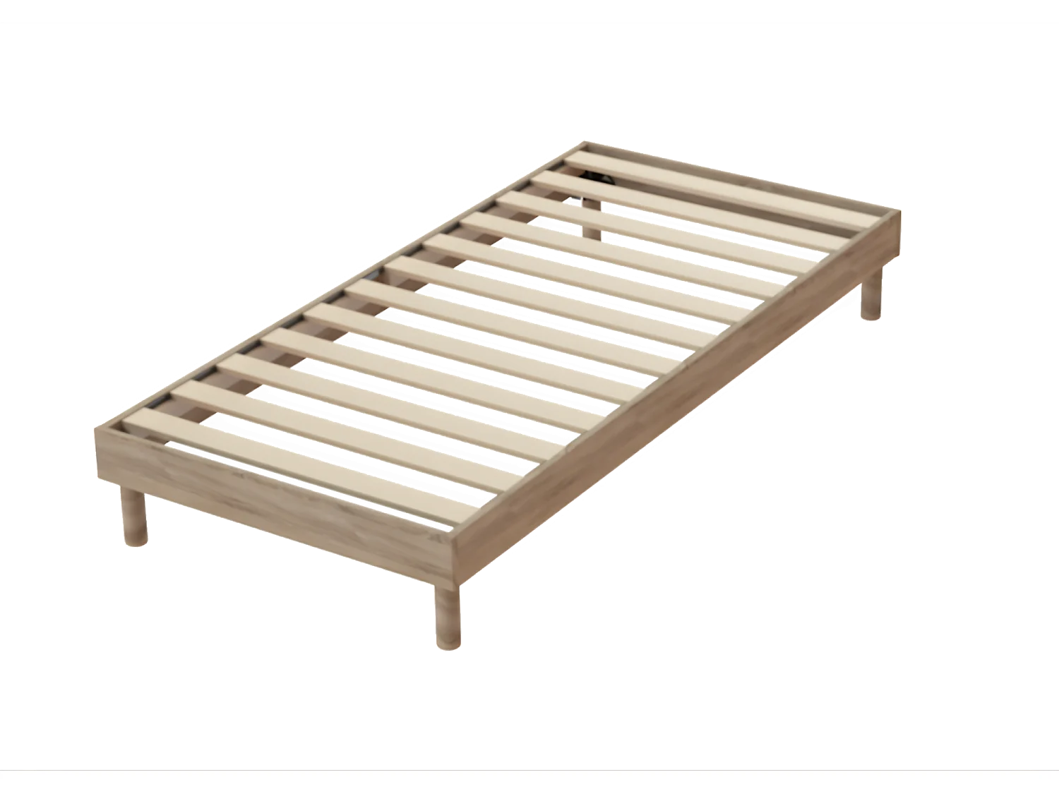 Ensemble Matelas mousse Confort - 90x190cm - mousse - 18 cm et Sommier kit couleur chêne