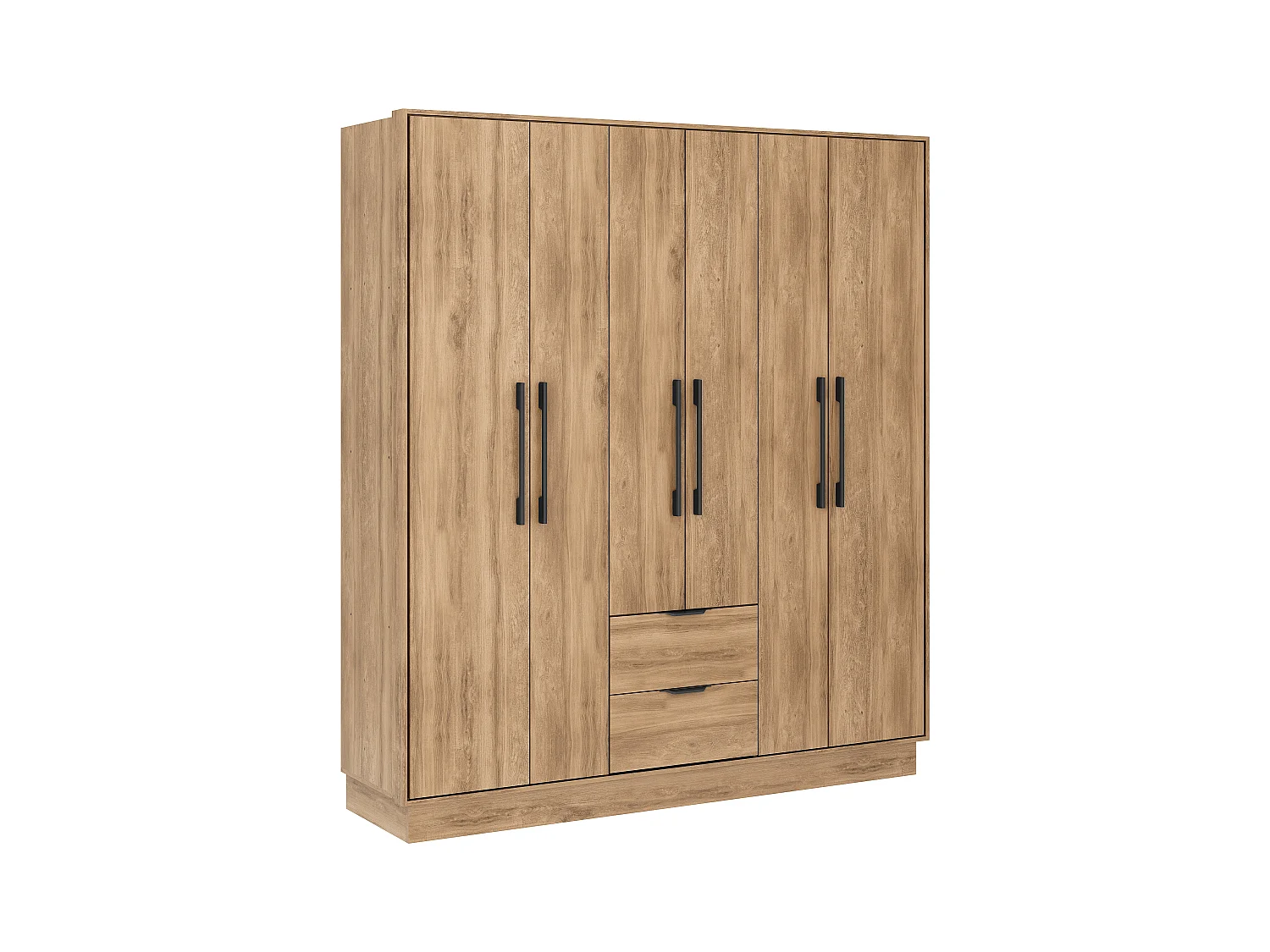 Armario 6 puertas y 2 cajones - 162 cm de ancho - Color: Natural - FEOVA