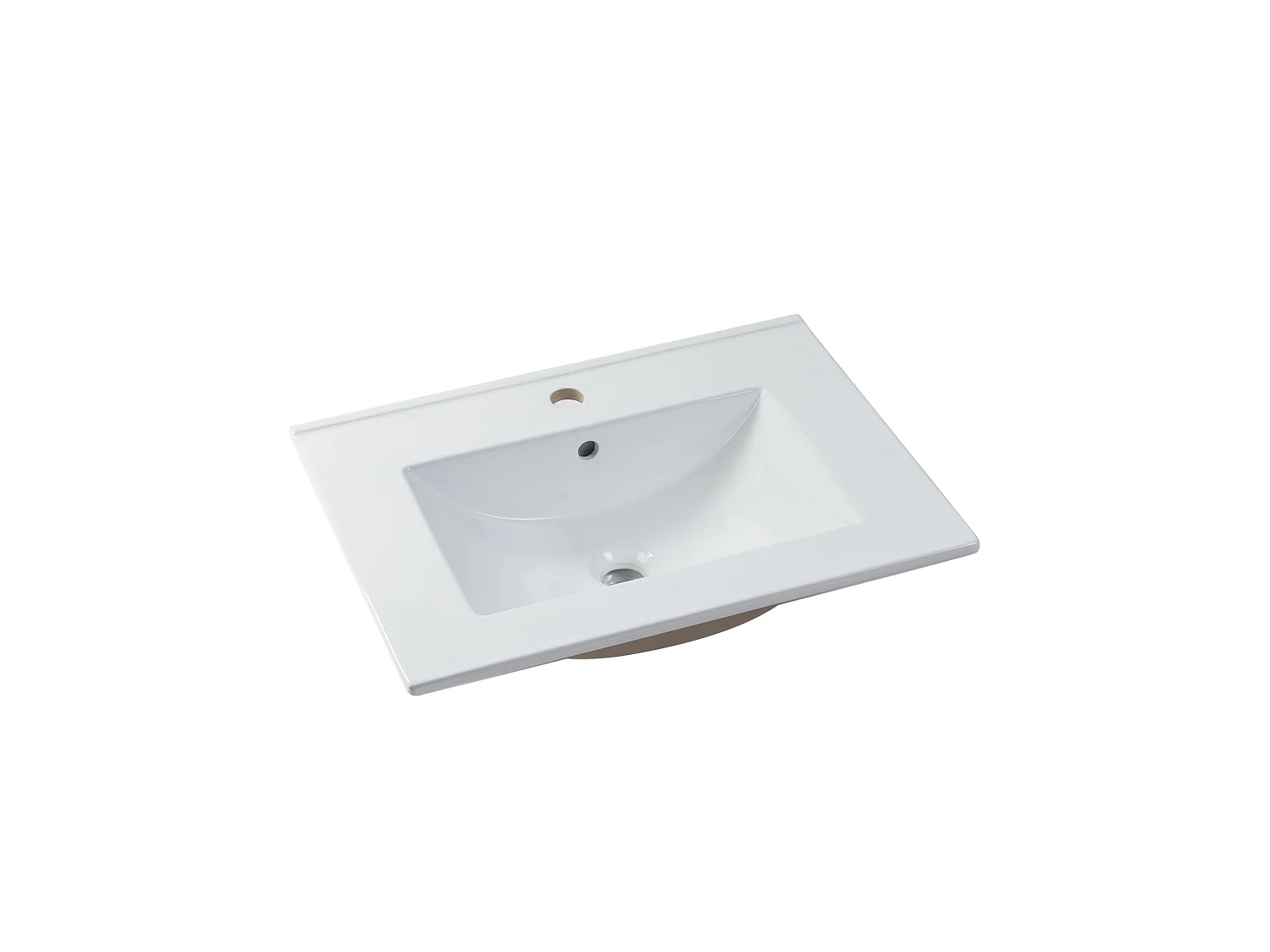 Meuble de salle de bain suspendu anthracite avec vasque à encastrer et armoire de toilette - 60 cm - YANGRA