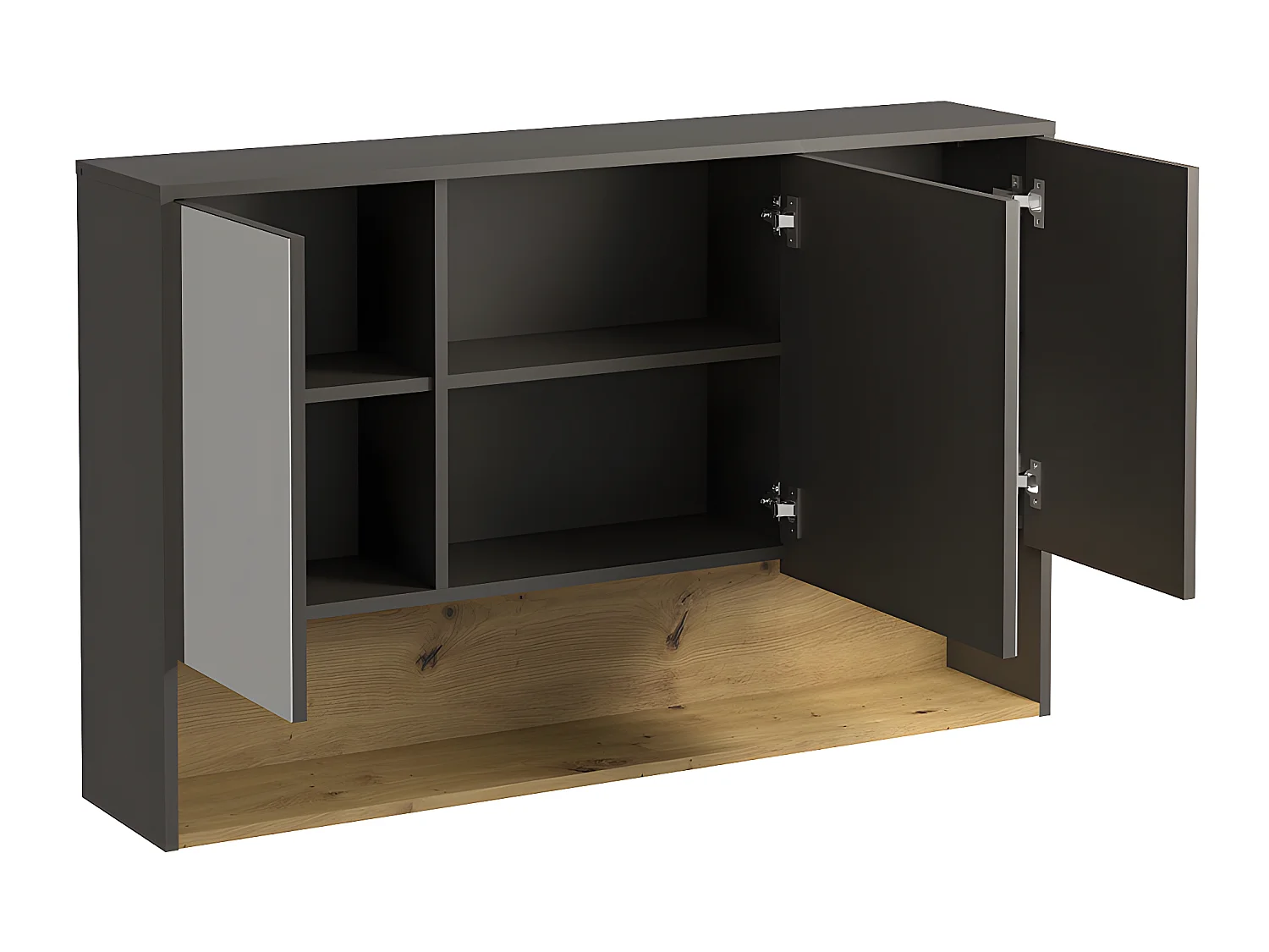 Meuble de salle de bain suspendu anthracite avec vasque à encastrer et armoire de toilette - 120 cm - YANGRA