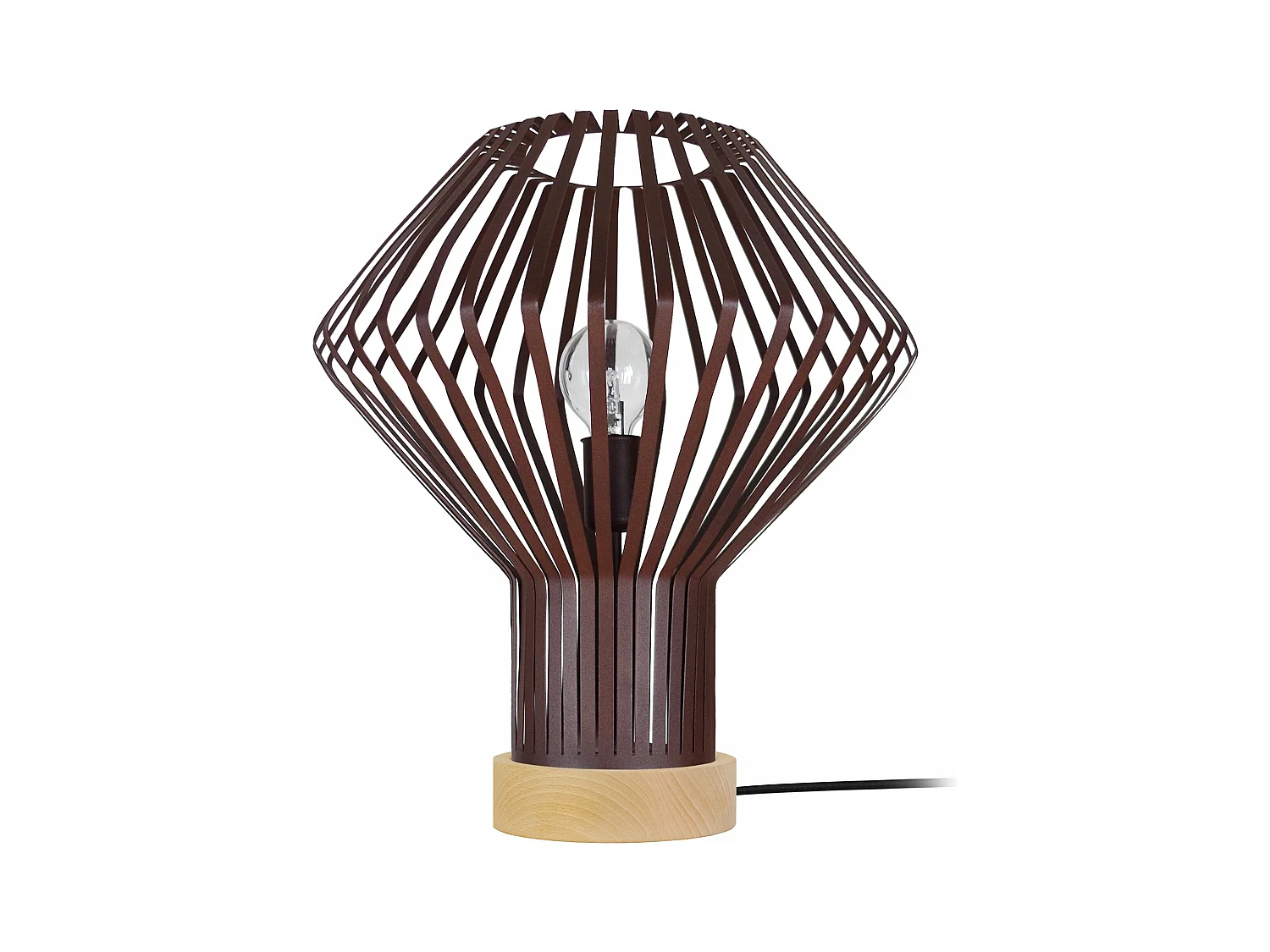 Candeeiro de mesa TOSEL EMMA tecido oval branco D30 x  H46  cm