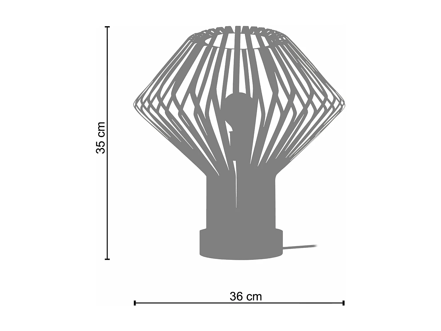 Abajur TOSEL SKARA tecido coluna cinza D30 x  H52  cm
