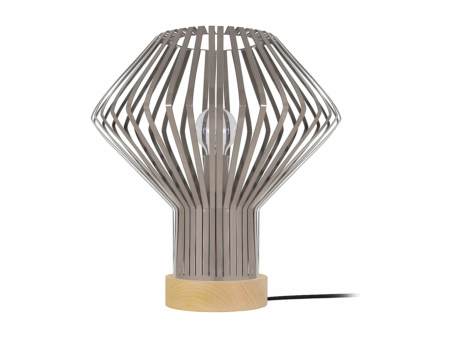 Abajur TOSEL SKARA tecido coluna preto D30 x  H52  cm