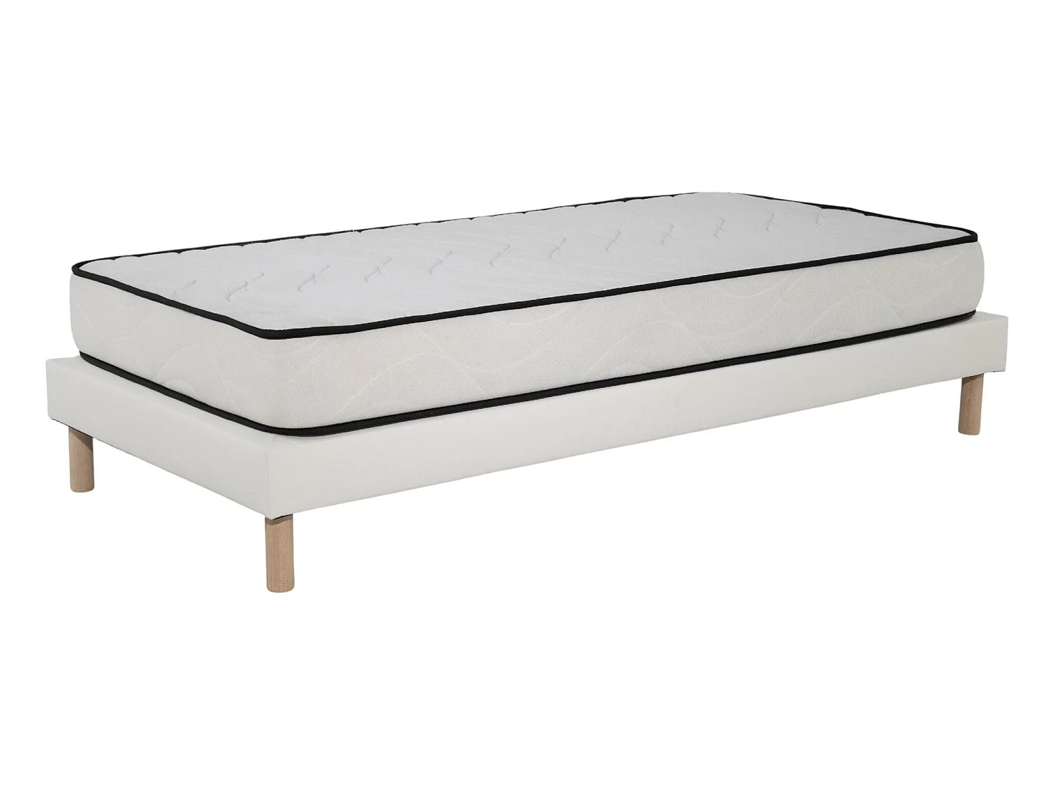 Ensemble Matelas mousse Confort - 90x190cm - mousse - 18 cm et Sommier Blanc