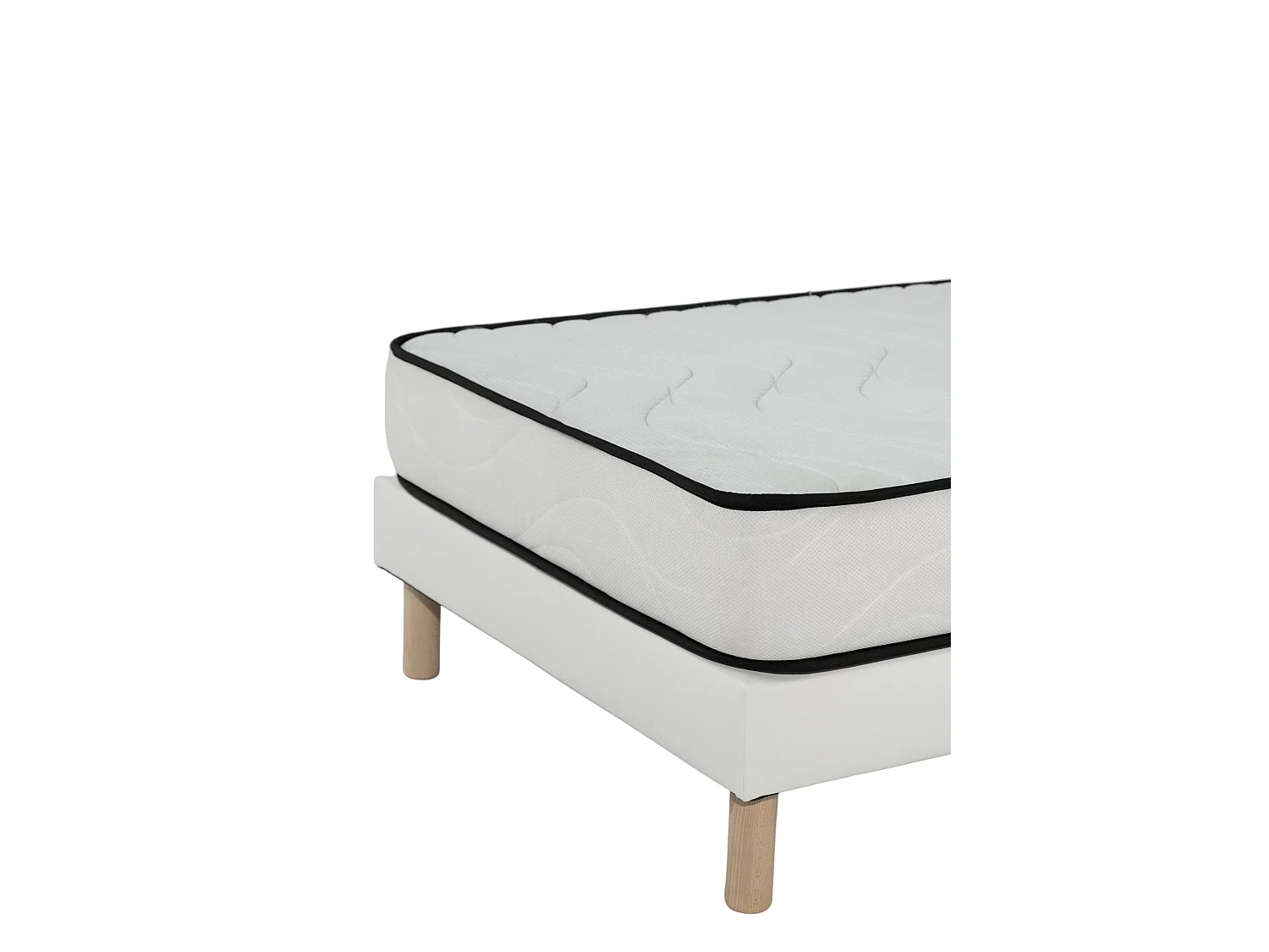 Ensemble Matelas mousse Confort - 90x190cm - mousse - 18 cm et Sommier Blanc